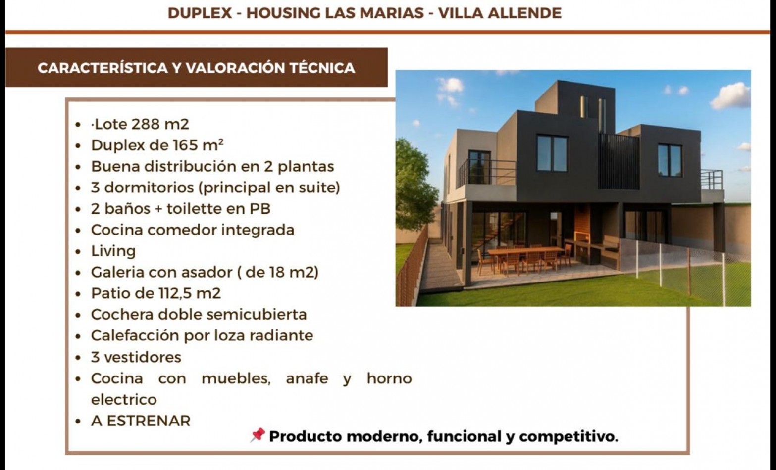 Duplex a Estrenar. Fecha entrega un mes aprox.  
